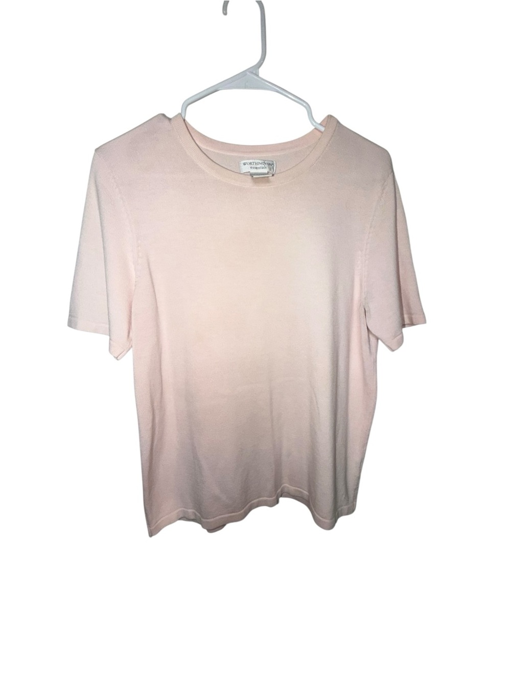 Worthington Pale Pink Short Sleeve Crewneck Tee